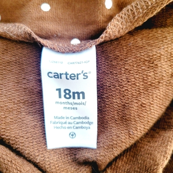 4/$20 Carter's Turkey polka dot brown dress size 18 months - Picture 4 of 4